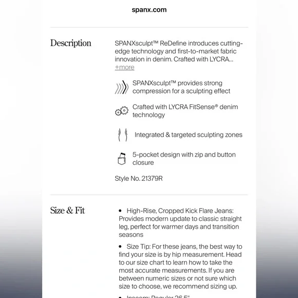 NWT SPANX Kick Flare Dark Blue Women's Jeans - Picture 3 of 6